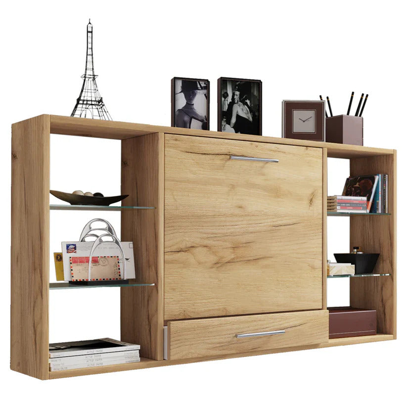 Scrivania da Parete   H. 60 cm x L. 115 cm x P. 20 cm Quercia/miele