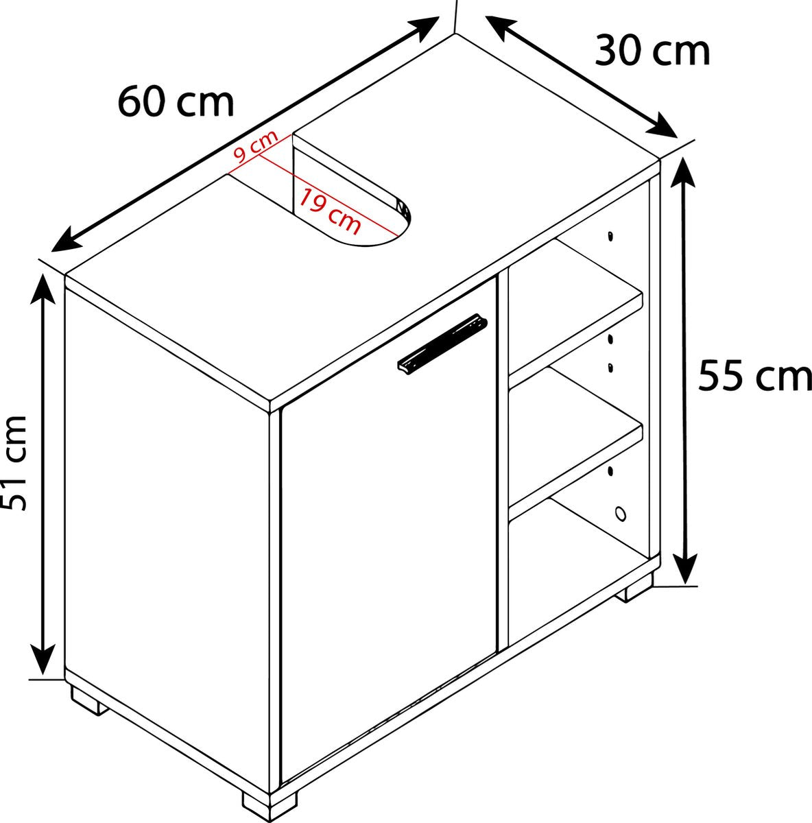 Mobile bagno in legno mobile base bagno senza lavabo