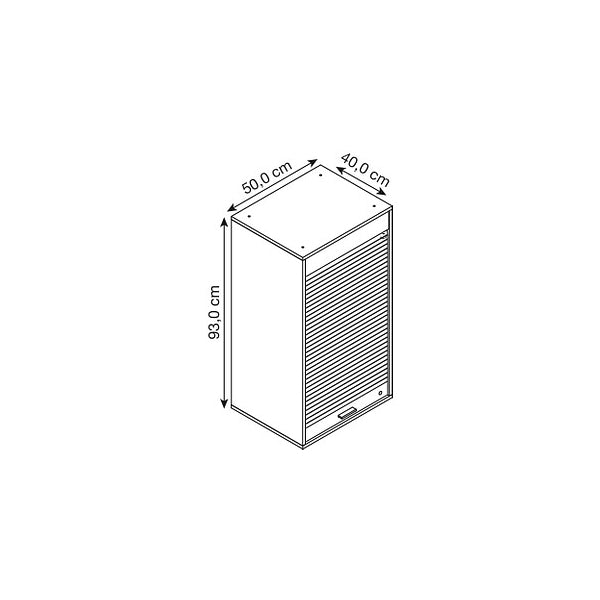 Armadio da ufficio in legno, schedario, tapparella l50xh93x40p