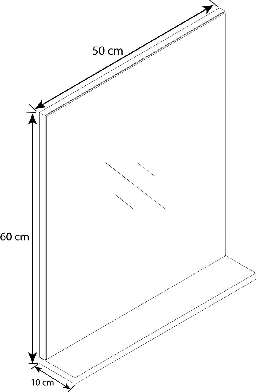 Specchio da bagno specchio da parete 60 x 50 x 2 cm