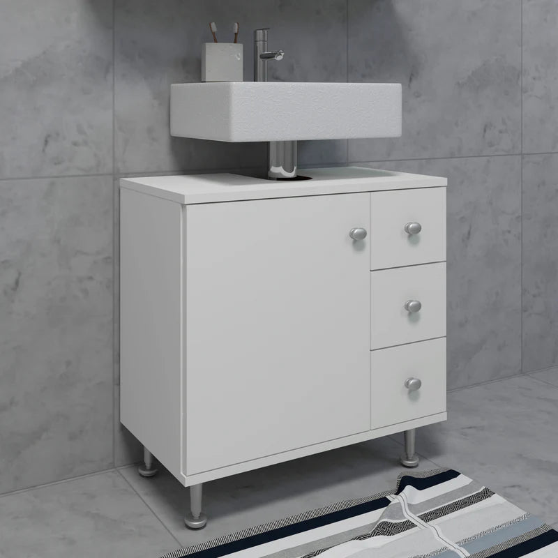 Mobile bagno in legno mobiletto base bagno cassetto  61 x 60 x 33 cm