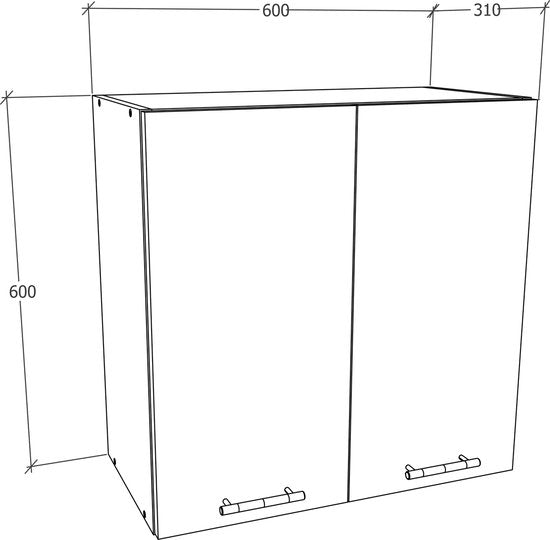 Mobile cucina H. 60 x L. 60 x P. 31 cm bianco/rovere sonoma