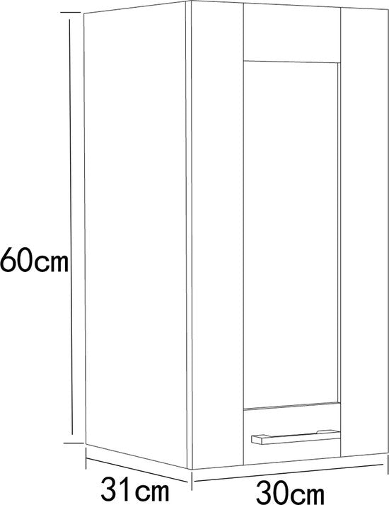 Mobiletto da Cucina Sospeso H. 60 x L. 30 x P. 31 cm