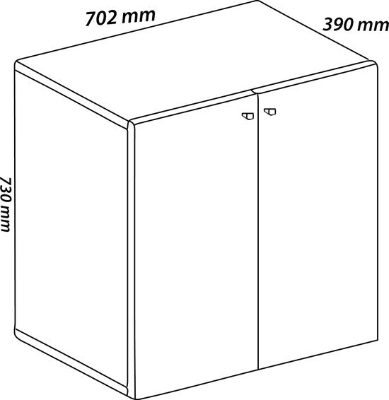 Armadio per Ufficio  ripiano variabile e due scomparti per 14 cartelle  H. 74 x P. 40 cm