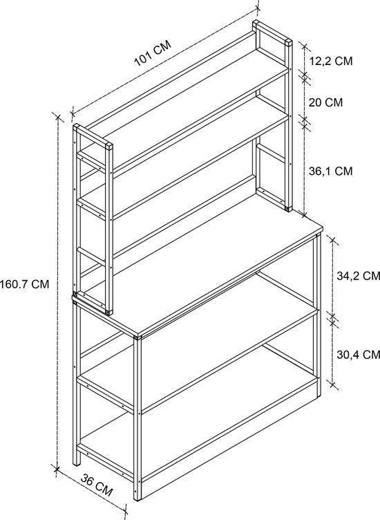 Cassetto Base Mobile  H. 161 x L. 101 x P. 36 cm