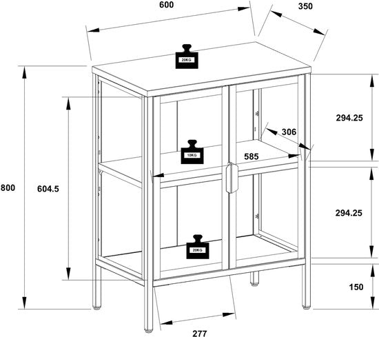 Mobile Vetrina  80x60x35