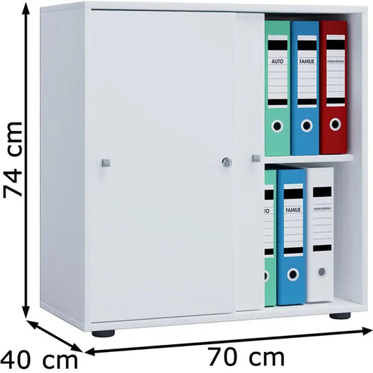 Armadio con Ante Scorrevoli – Bianco 70 x L. 74 x P. 40 cm