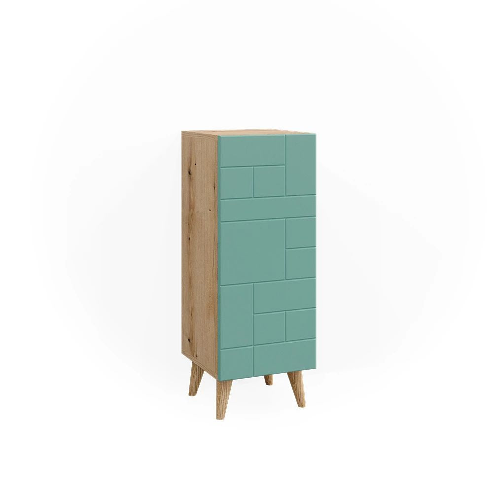 Mobiletto bagno Verde menta 30.3 x 80.3 cm con porta