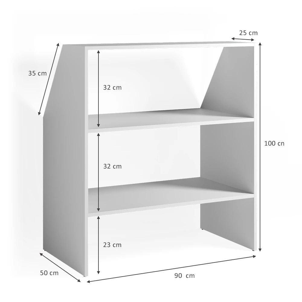 Mensola per soffitto inclinato bianco 90 x 100 cm