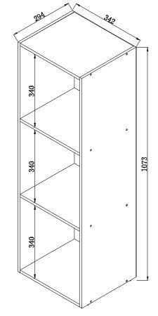 Mobile scaffale 3 scomparti