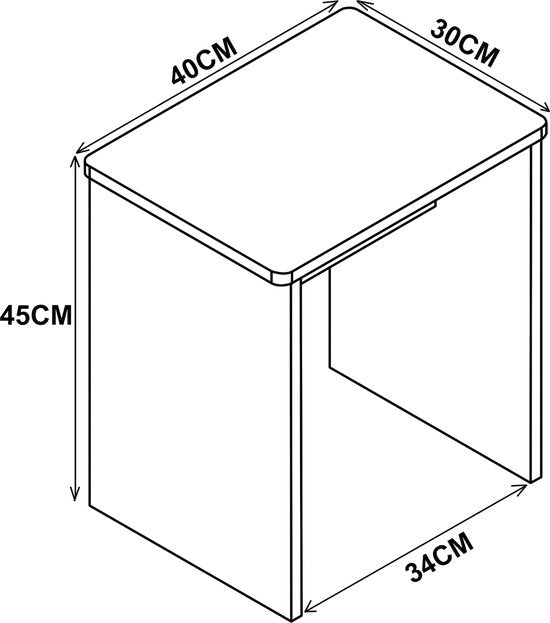 Sgabello in legno cubo poggiapiedi  45 x 40 x 30 cm BIANCO