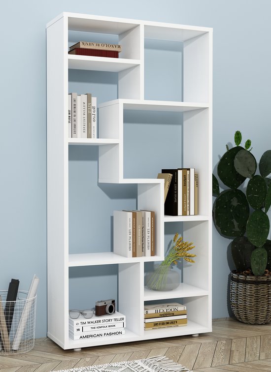 Libreria divisoria con scaffale in legno 116X58X20CM