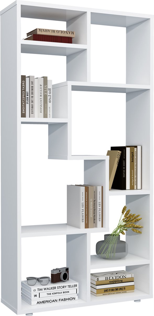 Libreria divisoria con scaffale in legno 116X58X20CM