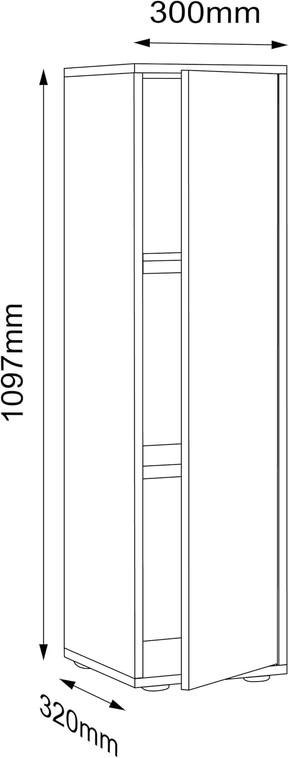 Armadio per ufficio in legno Cartella Armadio per ufficio Mobile per ufficio 3 scomparti Larghezza 30 cm Porta girevole Antracite